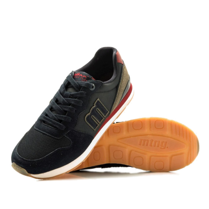 Zapatillas deportivas Mustang joggo classic azules con paneles en rojo y gris - Querol online