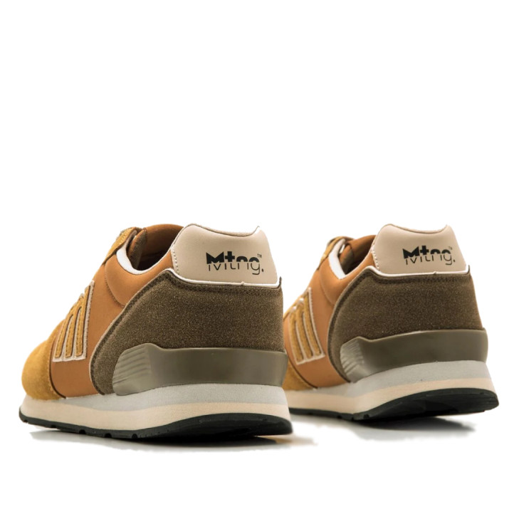 Zapatillas deportivas Mustang joggo classic mostaza con paneles en blaco y kaki - Querol online