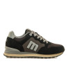 Zapatillas deportivas Mustang joggo track negras con detalles grises y cordones al tono
