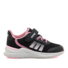 Zapatillas deporte Mustang somo negras y rosas con velcro y cordones de velcro