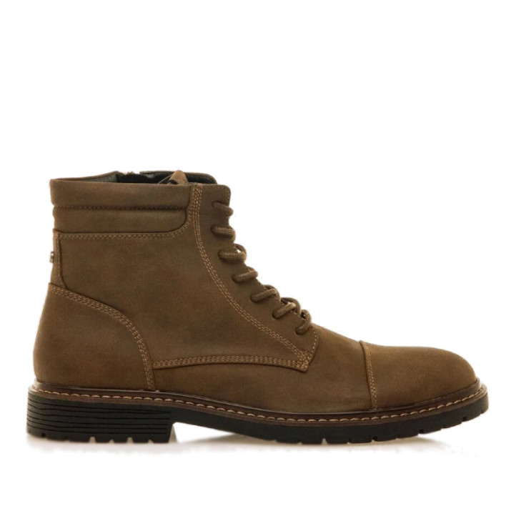 Botins Mustang daris marrons amb cordons i cremallera - Querol online