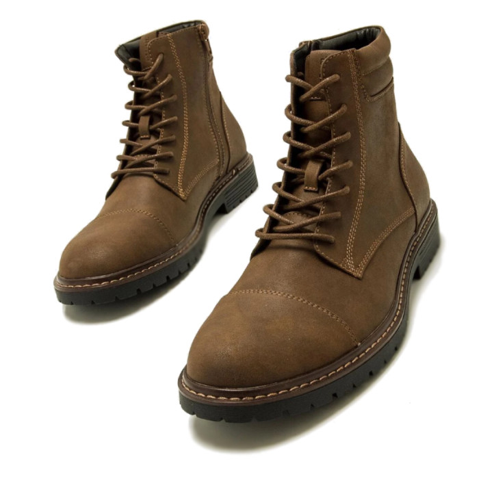 Botins Mustang daris marrons amb cordons i cremallera - Querol online