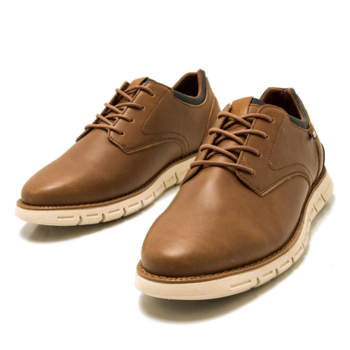 Zapatos sport Mustang kota marrones con detalles chocolate - Querol online