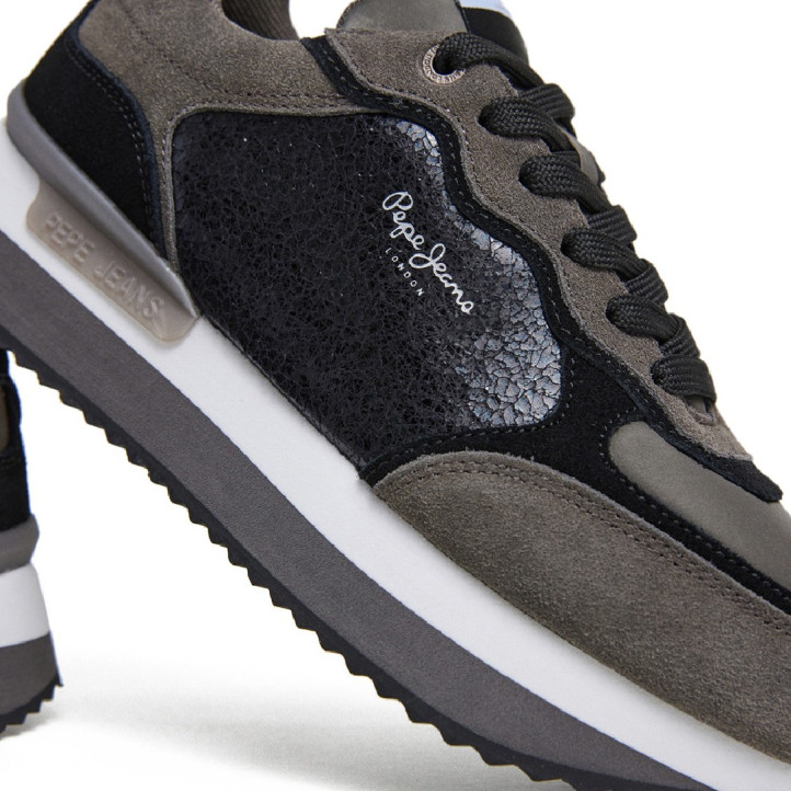 Sabatilles urban Pepe Jeans upper stars negra amb diferents materials - Querol online