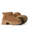 Botas tacón UGG Classic Ultra Mini New Heights color chestnut