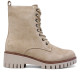 Botines planos beige con suela gruesa y cordones - Querol online