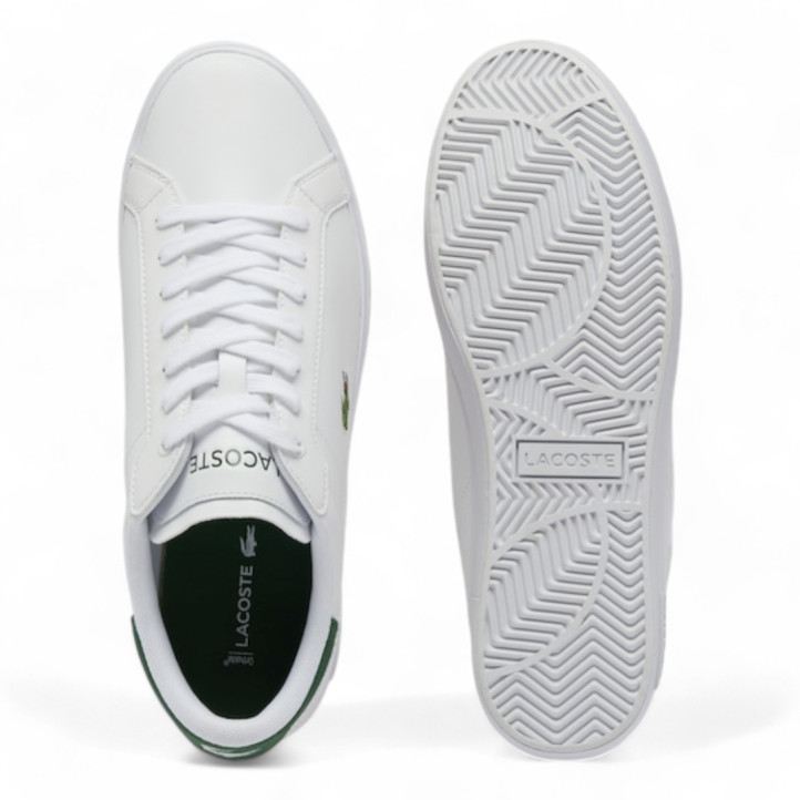 Zapatos sport Lacoste powercourt blancas con detalles verdes - Querol online