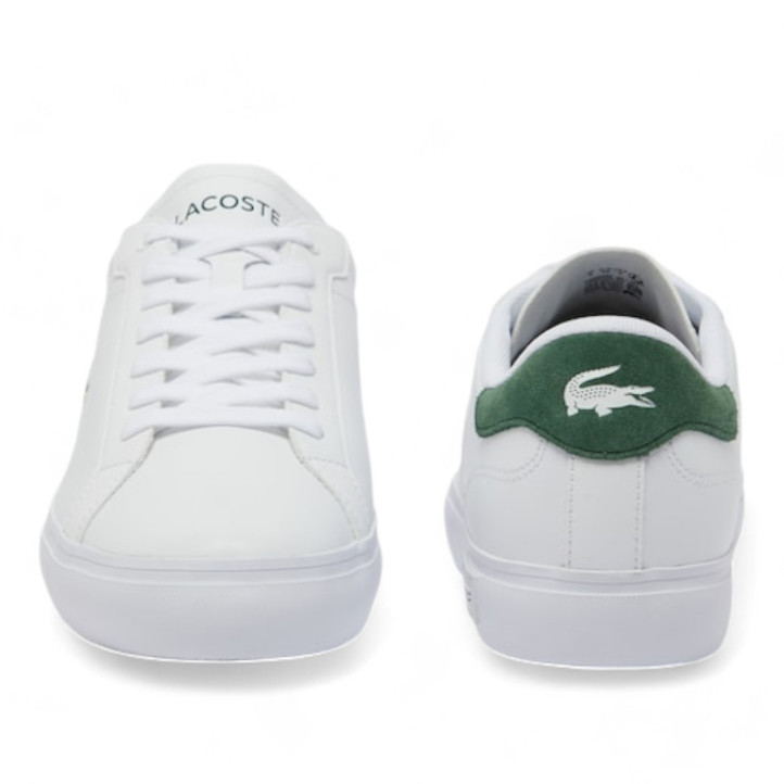 Zapatos sport Lacoste powercourt blancas con detalles verdes - Querol online