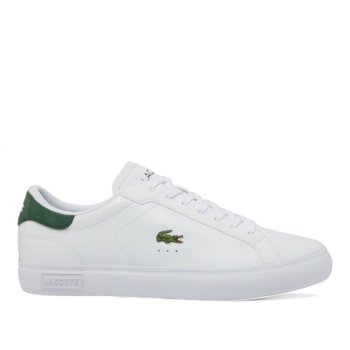 Zapatos sport Lacoste powercourt blancas con detalles verdes - Querol online