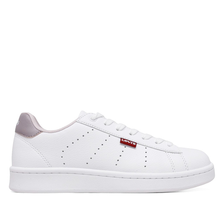 Zapatillas deporte Levi's Avenue blancas con detalle trasero en rosa empolvado - Querol online