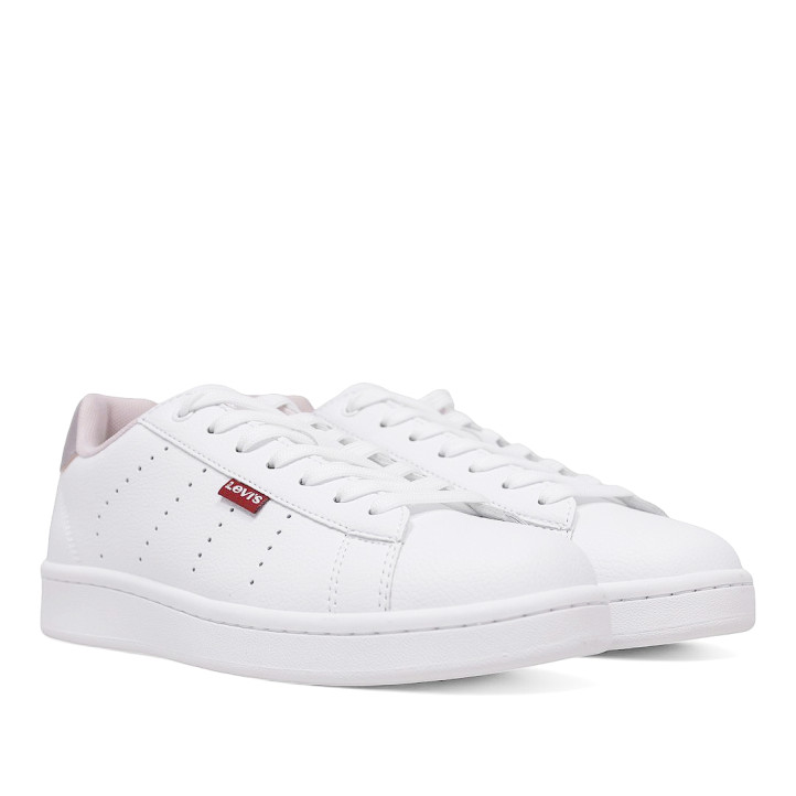 Zapatillas deporte Levi's Avenue blancas con detalle trasero en rosa empolvado - Querol online