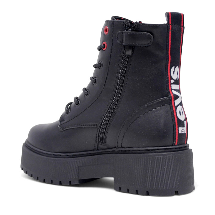 Botines plataforma Levi's Cherry estilo militar con plataforma y detalles rojos - Querol online