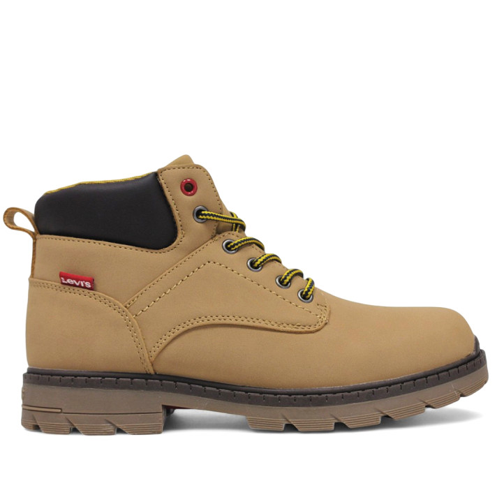 Botines Levi's Jax Plus marrones con cordones amarillos y negros - Querol online