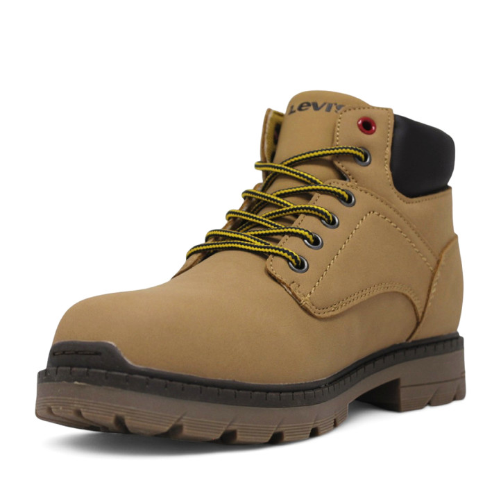 Botines Levi's Jax Plus marrones con cordones amarillos y negros - Querol online