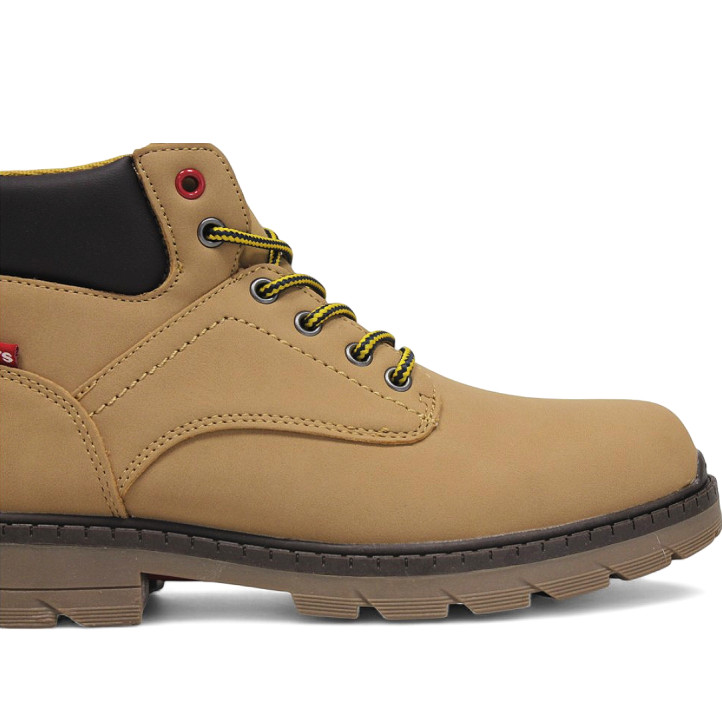 Botines Levi's Jax Plus marrones con cordones amarillos y negros - Querol online