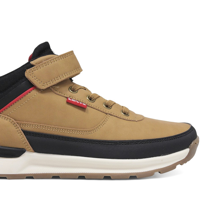 Botines Levi's Ascot marrones con detalles rojos y suela gruesa - Querol online