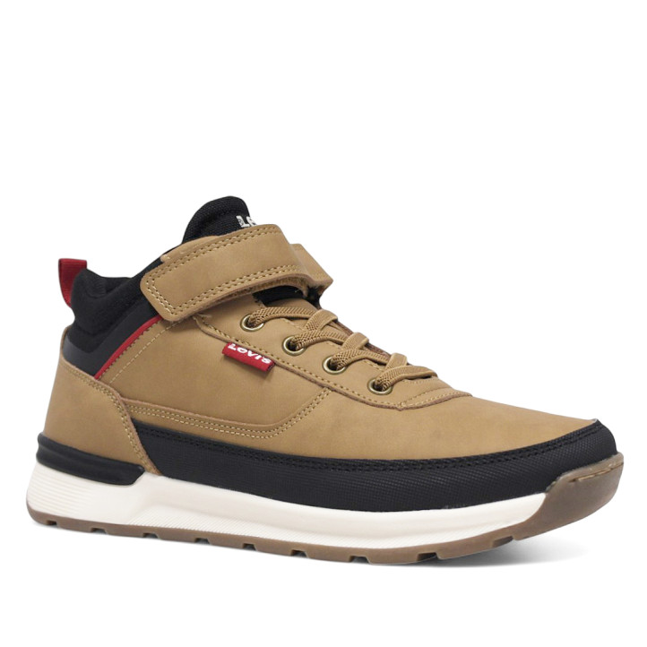 Botines Levi's Ascot marrones con detalles rojos y suela gruesa - Querol online