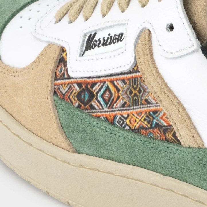 Zapatillas lona Morrison Coconut verde menta y marrón - Querol online