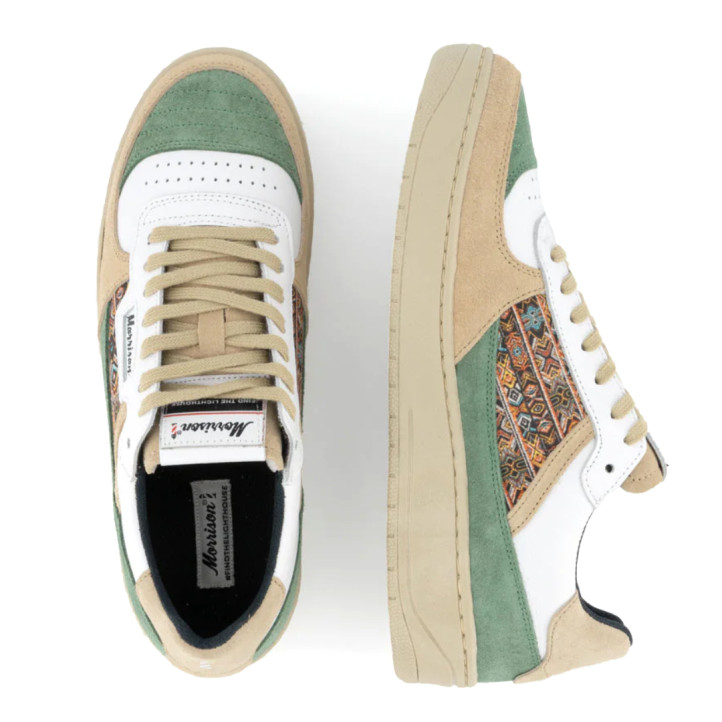 Zapatillas lona Morrison Coconut verde menta y marrón - Querol online