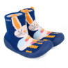 Zapatillas casa Garvalin 241311 azules estilo calcetín con dibujo de conejito