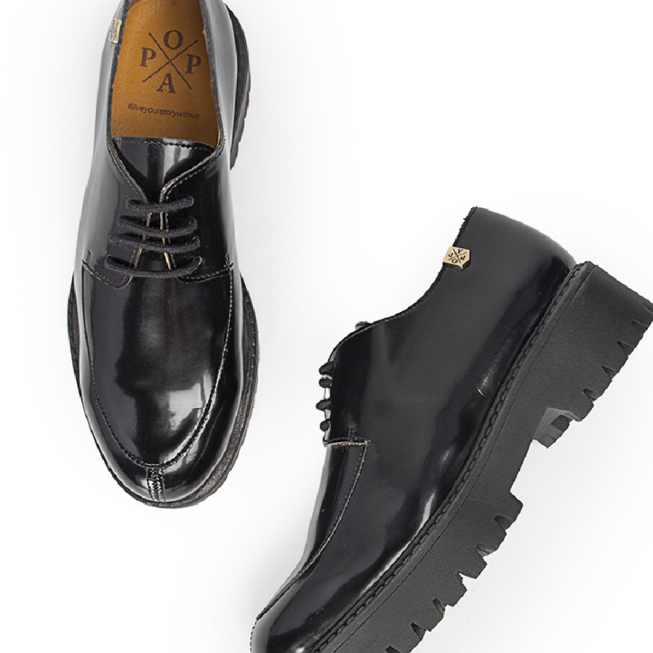 ZAPATOS CORDONES CERVANTES ANTIK NEGRO POPA - Querol online