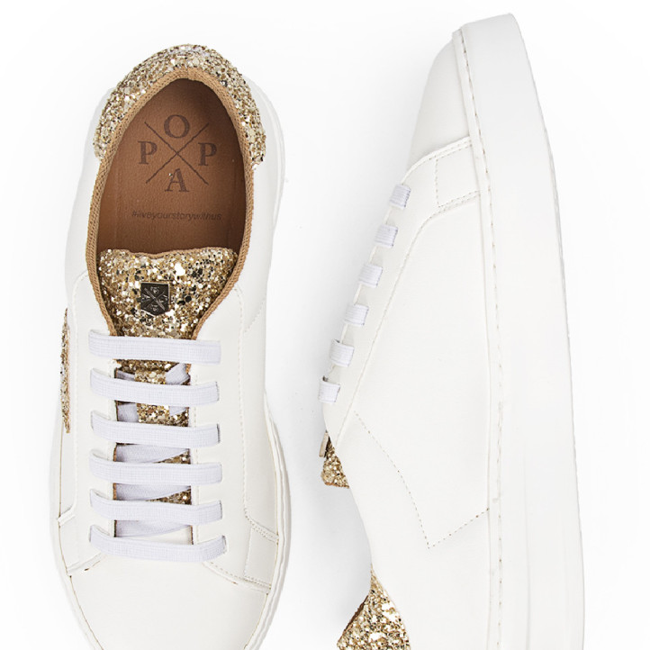 SNEAKER MACERA GLITTER ORO POPA - Querol online