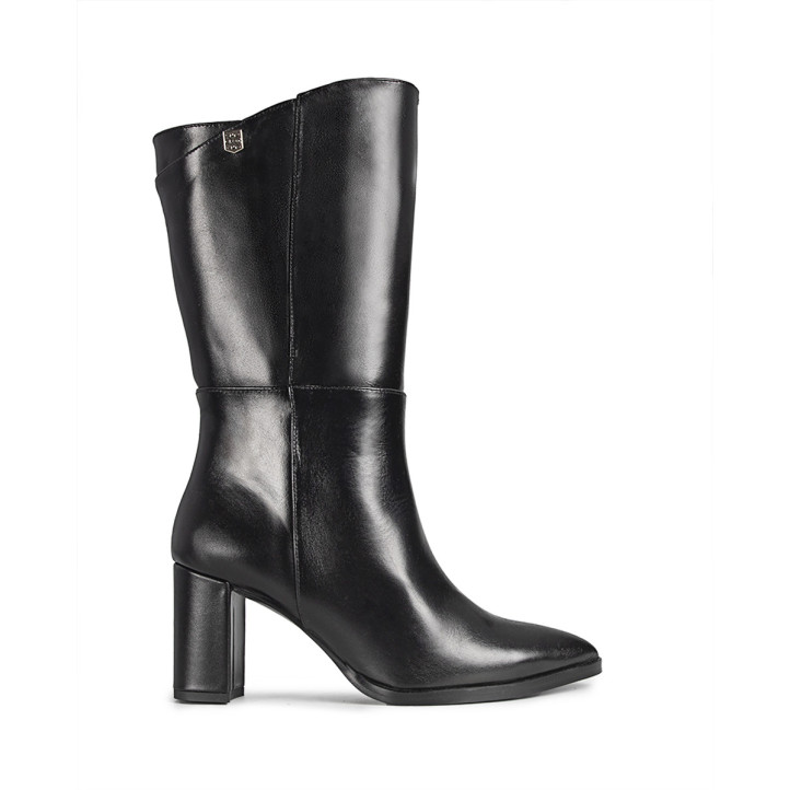 Botas tacón Popa Agatha negras de piel - Querol online