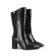 Botas tacón Popa Agatha negras de piel - Querol online