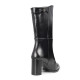 Botas tacón Popa Agatha negras de piel - Querol online