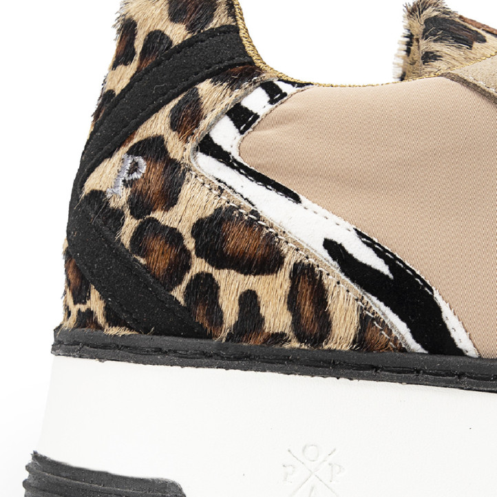 SNEAKER ALMANZOR ANIMAL NEGRO LEOPARDO POPA - Querol online