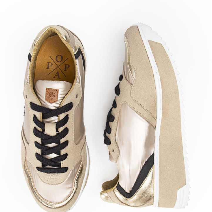 SNEAKER ALMANZOR LAMINADO ORO POPA - Querol online