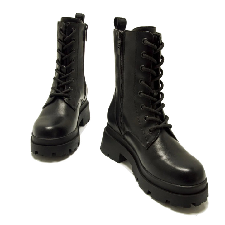 Botins plataforma Mustang missione estil militar amb cremallera lateral - Querol online