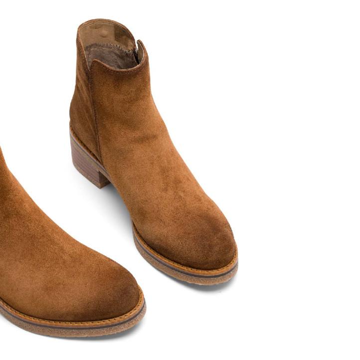 Botins de taló Porronet Gleda color cuir amb cremallera lateral - Querol online