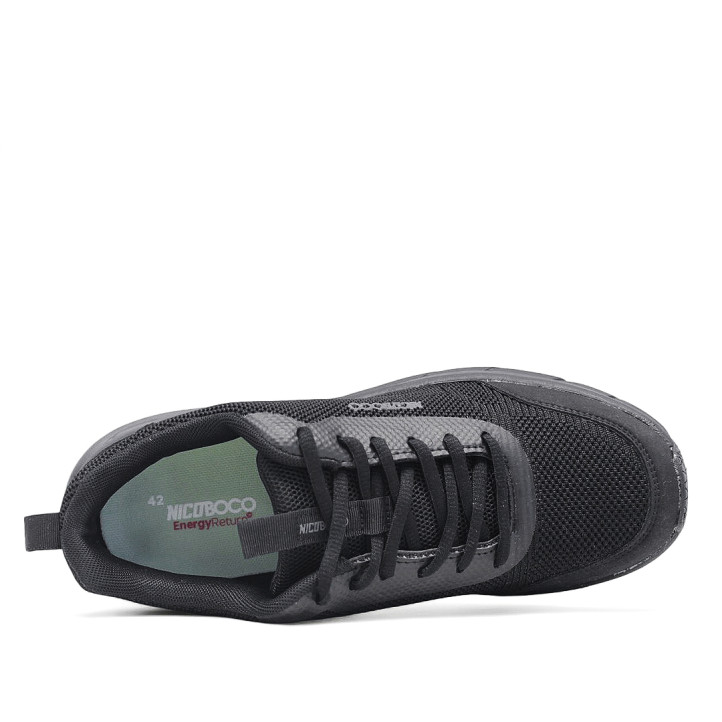 Zapatillas deportivas Nicoboco negras y grises con piso alto - Querol online