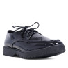 Mocasín Owel negros de charol con cordón redondo
