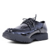 Mocasín Owel negros de charol con cordón redondo