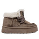 Botas australianas marrones con plataforma, cordones y borreguito - Querol online