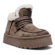 Botas australianas marrones con plataforma, cordones y borreguito - Querol online