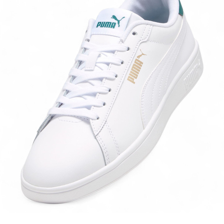 Zapatillas deportivas Puma Smash 3.0 L blancas y verdes - Querol online