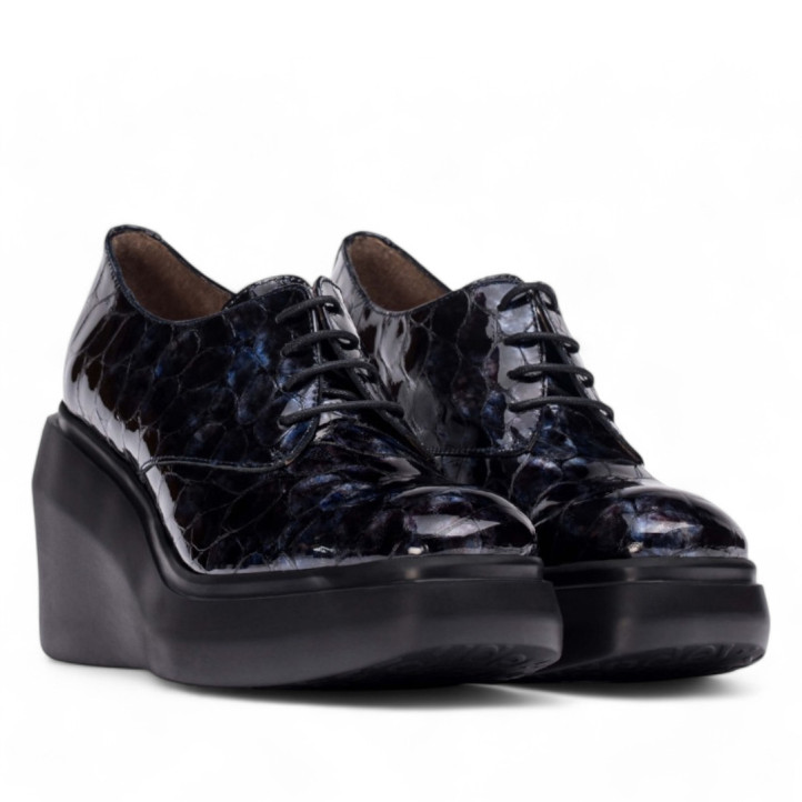 ZAPATO BLUCHER PLATAFORMA AZUL WONDERS - Querol online