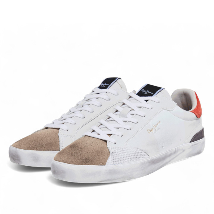 Zapatos sport Pepe Jeans blancas con paneles de color lane urban - Querol online