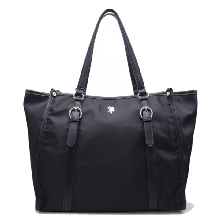 Bolso U.S. POLO ASSN. estilo shopper con hebillas en color negro - Querol online