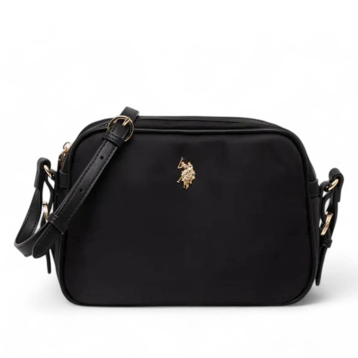 Bolso U.S. POLO ASSN. negro estilo badolera con bolsillo trasero - Querol online