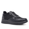 Zapatillas urban Amarpies negros con cremallera lateral y brillantes