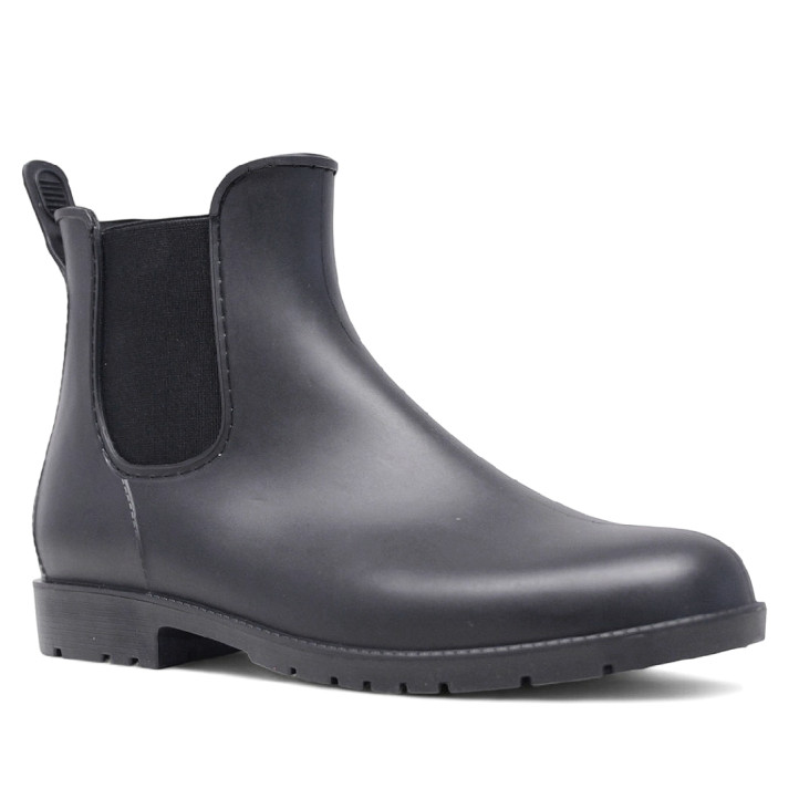 Botas agua estilo chelsea en negro con tirador trasero - Querol online