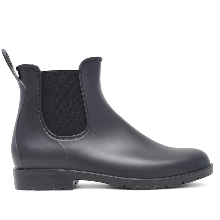 Botas agua estilo chelsea en negro con tirador trasero - Querol online