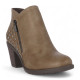 Botines tacón Chika 10 Kurazo taupe estilo cowboy con tachuelas - Querol online