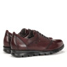 Zapatos planos Fluchos Susan burdeos de piel con cordones elásticos