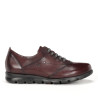 Zapatos planos Fluchos Susan burdeos de piel con cordones elásticos
