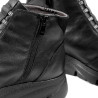 Botines tacón Fluchos Bona negros de piel con cremallera lateral y cordones elásticos
